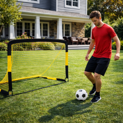 Homme_joue_avec_ballon_et_cage_de_foot