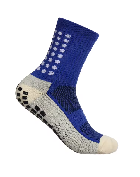 chaussettes antidérapantes foot bleu