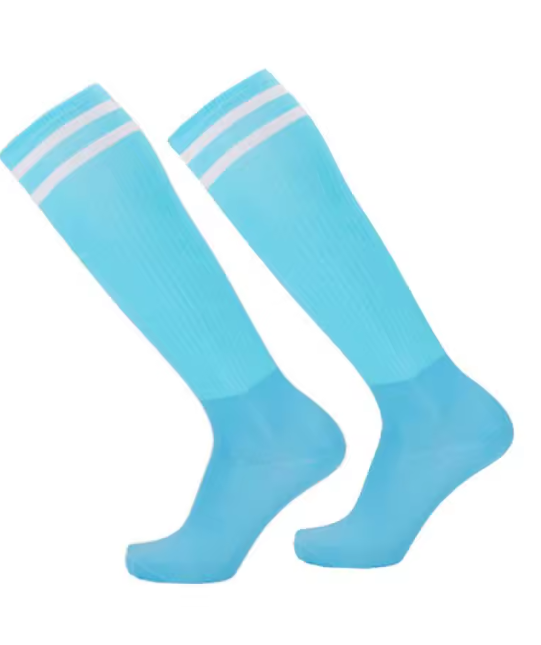 chaussettes football bleu ciel
