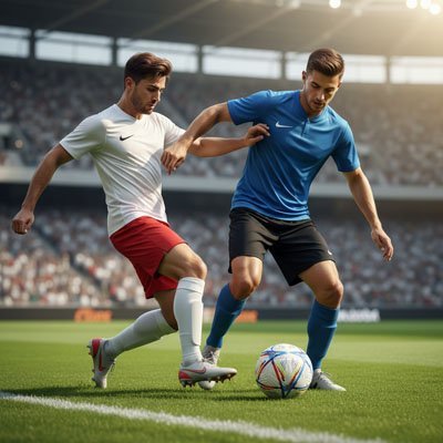 2 joueurs jouent avec Balle de foot | Champions-Ball Foots Experts