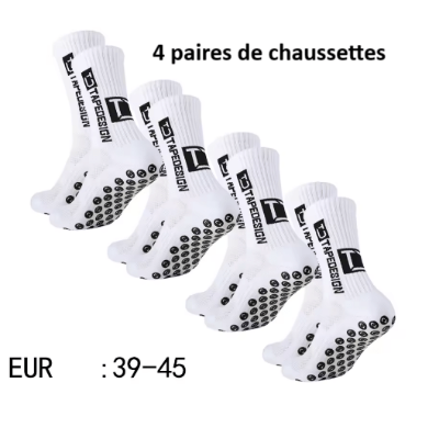 4-paires Chaussette antidérapante foot Foot Expert | Conforsocks blanches