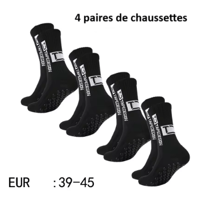 4-paires Chaussette antidérapante foot Foot Expert | Conforsocks noires