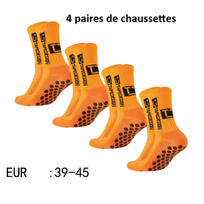 4-paires Chaussette antidérapante foot Foot Expert | Conforsocks oranges