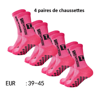 4-paires Chaussette antidérapante foot Foot Expert | Conforsocks roses
