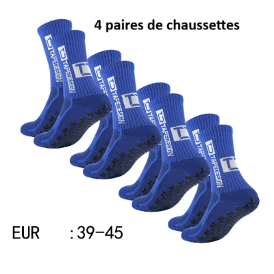 4-paires Chaussette antidérapante foot Foot Expert | Conforsocks bleues