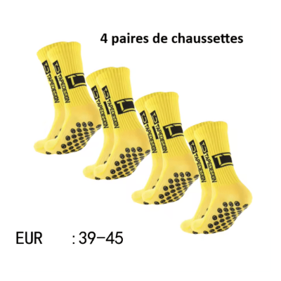 4-paires Chaussette antidérapante foot Foot Expert | Conforsocks jaunes
