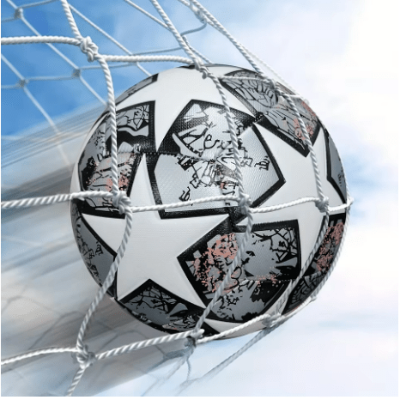 Ballon de foot PrecisionPro  dans filet de but