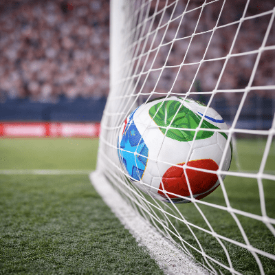 Ballons foot dans le filet