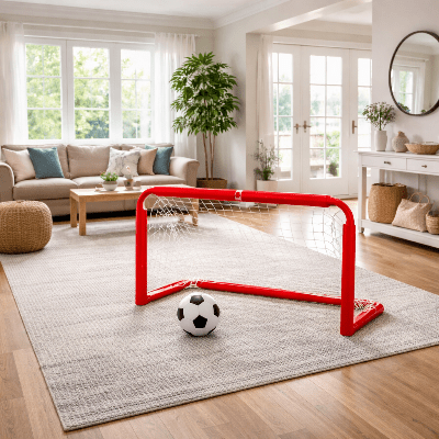 Cage de foot dans le salon