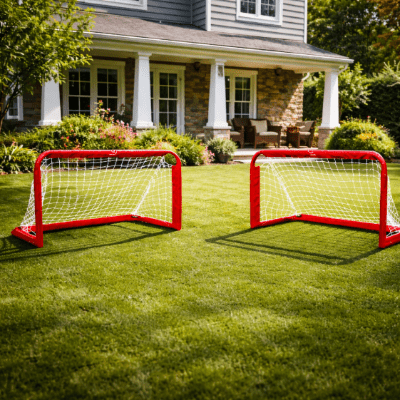 Cage de foot  deux fois dans jardin