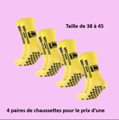 Chaussette antidérapante foot Conforsocks jaunes