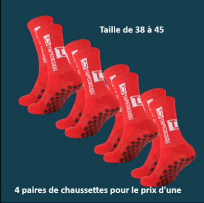 Chaussette antidérapante foot Conforsocks rouges