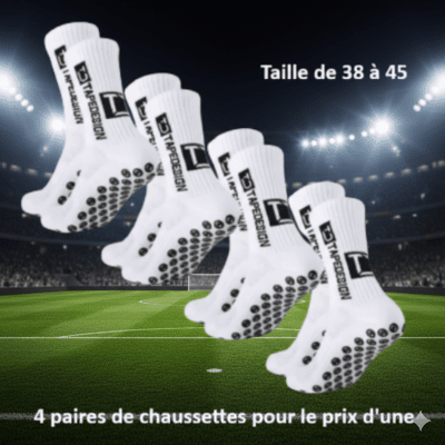 Chaussette antidérapante foot blanches 