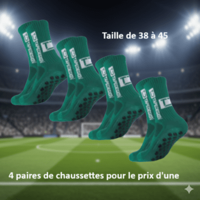 Chaussette antidérapante foot  couleur vertes