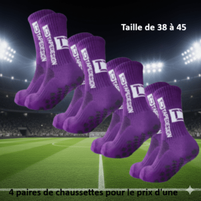 Chaussette antidérapante foot mauves