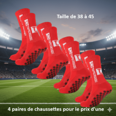 Chaussette antidérapante  foot rouges