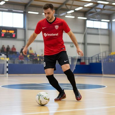 Chaussure futsal Premium-Control-One avec joueur de football en salle