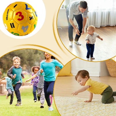 Famille joue avec Ballon foot  FunKid-Ball™ - Jaune 