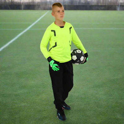 Gants pour gardien de but | MiniKeeper™ - Vert foots experts avec gardien de foot