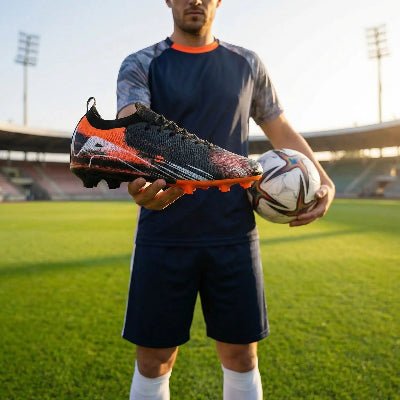 Joueur montre Crampons de foot 