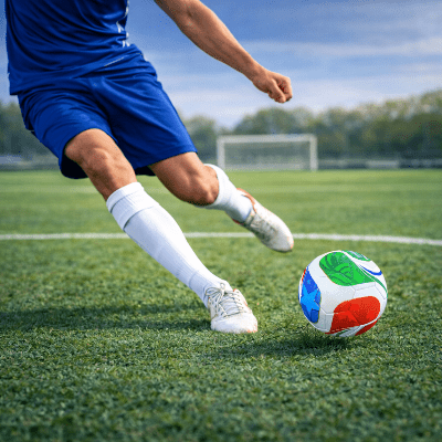 Joueur tire ballons foot