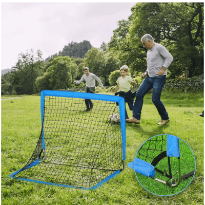 Papa-deux-enfants-jouent-avec But de football | Goalfun - Foot Expert