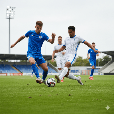 Plusieurs joueurs jouent avec ballon de foot