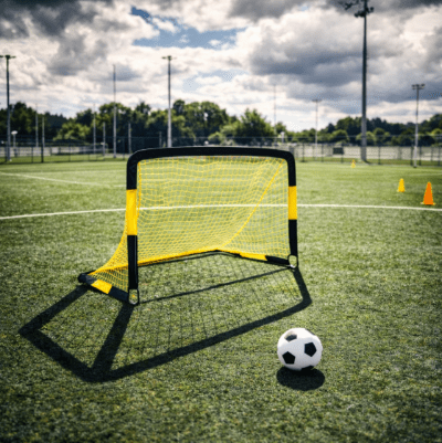 Un  ballon et cage de foot 