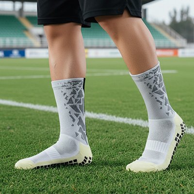 Chaussette antidérapante foot​  blanche