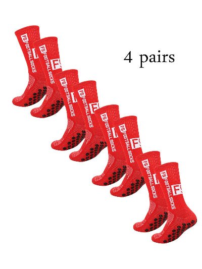 chaussette antidérapante foot rouges 4 paire