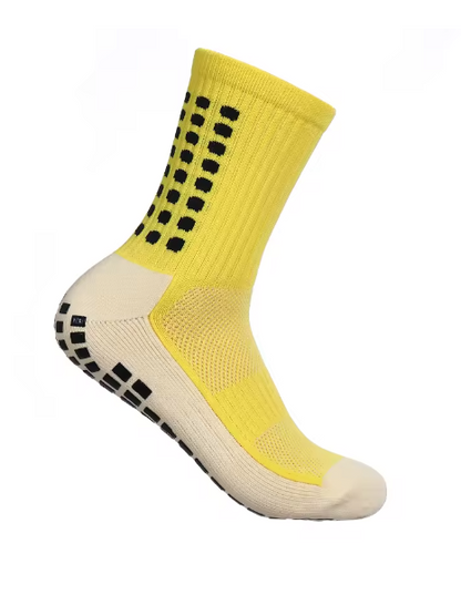 chaussettes antidérapantes foot  jaune