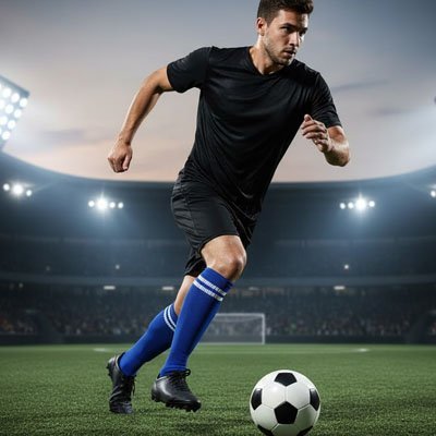 chaussettes de foot et joueur foot