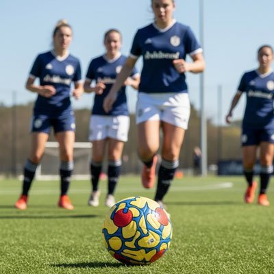 joueuses de foot jouent avec Ballons de football 