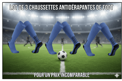 trois bleues Chaussette antidérapante foot Antidérape-X5456